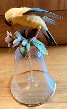 Franklin Mint Wilhelm Buehler Bird Bell Porcelain, Lead Crystal & 22k Gold Rim
