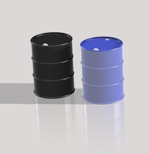3d Printed 1/18 Scale Oil Drums x2, For Scale Model Diorama