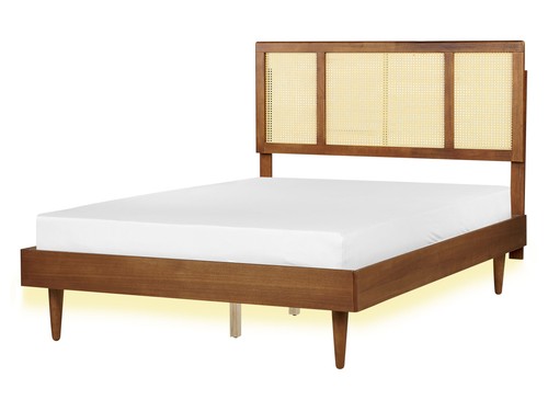 Bed with led rattan auray - bed,