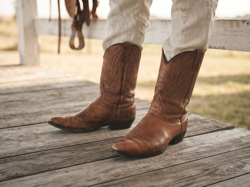 Vintage leather cowboy boots - vintage,