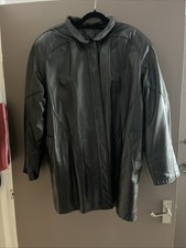 Real Black Leather Jacket Coat Size L - The Leather Ranch