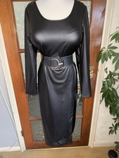 Striking Fetish Shiny Pu Look Pencil Dress Size 16,18 Bust 40-46ins