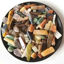 Mixed Quartz Crystal Healing Stones (Some Drilled) Long Chips Various  50g- 200g