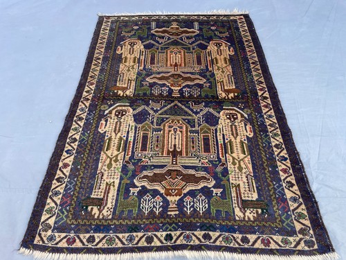 3x4 handmade baluchi pictorial - handmade,