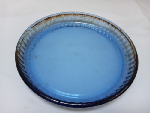 Pyrex blue flan dish - pyrex,