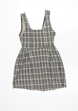 Topshop Women’s Multicoloured Check Pinafore Mini Dress UK 6