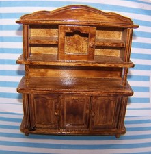 DOLLS HOUSE, CABINET, 12TH, WALNUT DESIGN, WOOD, DISPLAY, FURNITURE, VINTAGE
