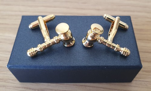 Golden gavel cufflinks gold - golden,