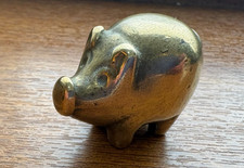 Vintage Brass Pig Figurine