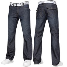 Kruze Mens Bootcut Jeans Wide