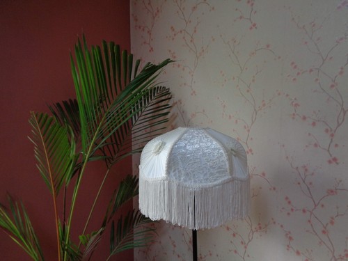 Lampshade white pleated
