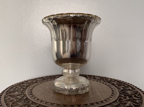 Antique mercury glass vase - glass,