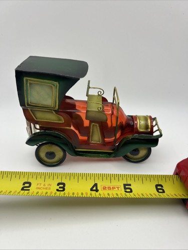 Old fashion car tin glass - tin/glass, toy
