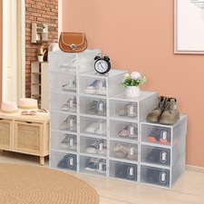 18x Clear Shoe Boxes Stackable