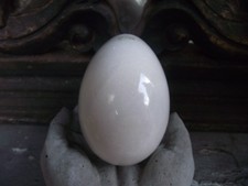 Onyx Marble ? Predominantly White Carved & Polished Ornamental Decorative  Egg