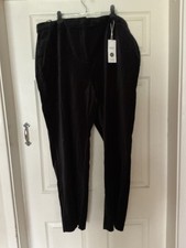 M AND S BLACK VELVET TROUSERS