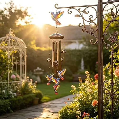 Large hummingbird wind chimes - hummingbird,