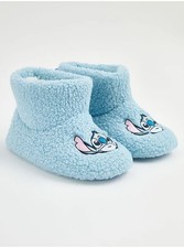 Lilo Stitch Slipper Boot Bootie Blue Borg Fleece Disney Girls