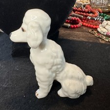 Vintage Ceramic white Poodle