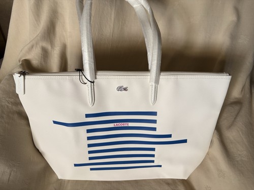 New lacoste white tote with - new,