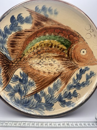 Vintage hand painted fish wall - painted,