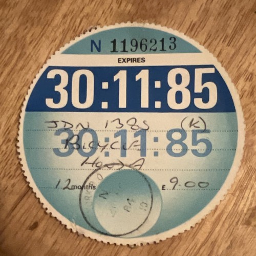 Old vintage tax disc november - old,