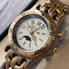 Limit Watch Mens Vintage 1990s Moon Phase Day Date Pointer Month BOXED 41mm Case