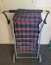 Foldable Caged Shopping Trolley Cart Grocery Folding Market Laundry Bag 6 Wheels