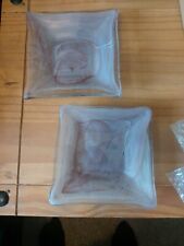 PAIR OF SQUARE GLASS DISHES WITH SMOKEY SWIRLING PATTERN 6" X 6" 