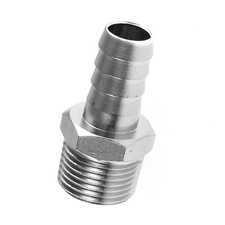 Hydraulic Hose Tail Adaptors:  BZP  :  Male BSP x Straight Hose