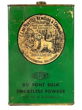 Vintage Dupont Bulk Smokeless Gun Powder Tin Empty, Top Paper EXCELLENT! §50