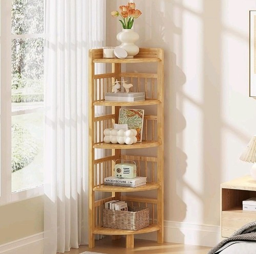 Natural bamboo tier corner - natural, 5-tier
