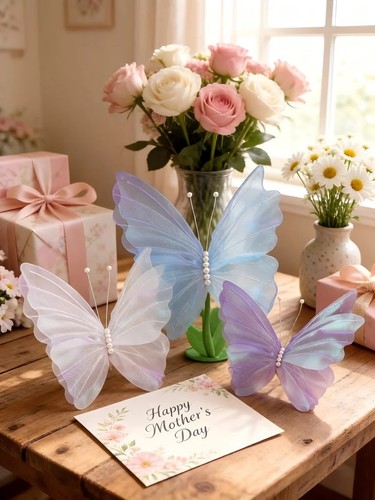 Silk butterfly wall decor - 3d,