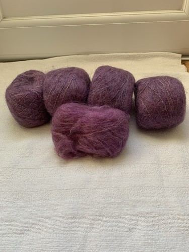 Mohair yarn purple mix wool - purple,