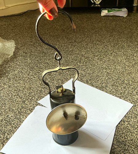 Black silver metal candle - &,