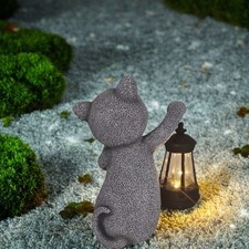 Cat Statue Solar Garden