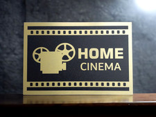 Home Cinema Wall Sign Brushed