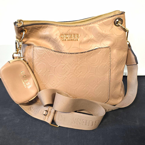 Guess beige logo shoulder - beige, bag