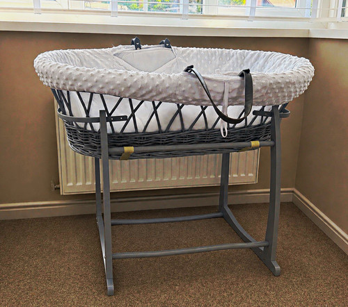 Grey wicker oval - grey, basket