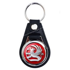 VAUXHALL RED FAUX LEATHER KEY RING / KEY FOB.