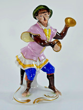 VINTAGE VOLKSTEDT PORCELAIN MONKEY BAND MUSICIAN FIGURE CYMBALS PLAYER c1950