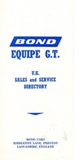 Bond Equipe GT Sales and Service Directory 1963