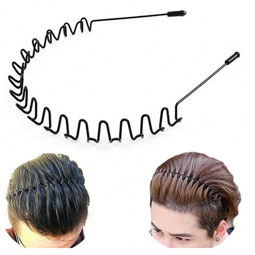 Black metal sports hairband - metal,