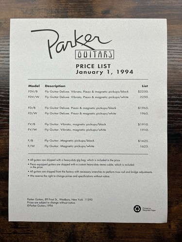 Vintage 1994 parker guitars - vintage,