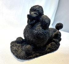 Vintage black poodle dog