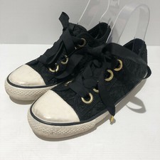 ASH black lace leather ribbon laces sneakers trainers low tops 37 4 VGC casual