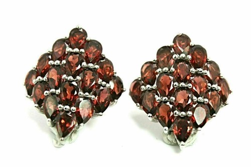 Silver earrings garnet - earrings,