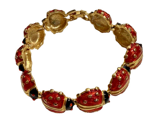 Red ladybug enamel charm - ladybug,