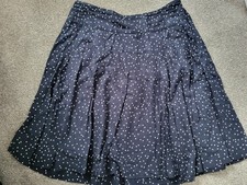 Women's Fat Face Skirt Size 10 Navy White Polka Dot Cotton Lined