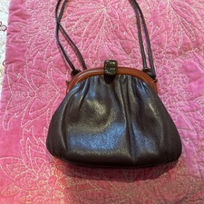 Andé Brown Bakelite Frame Handbag - Framed Vintage Purse - Brown Shoulder Bag